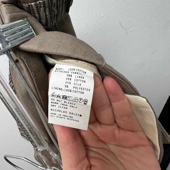 NWT Nicholas Daley Cotton/Silk Khaki Trousers - Size: 34/XL - Picture 13 of 13